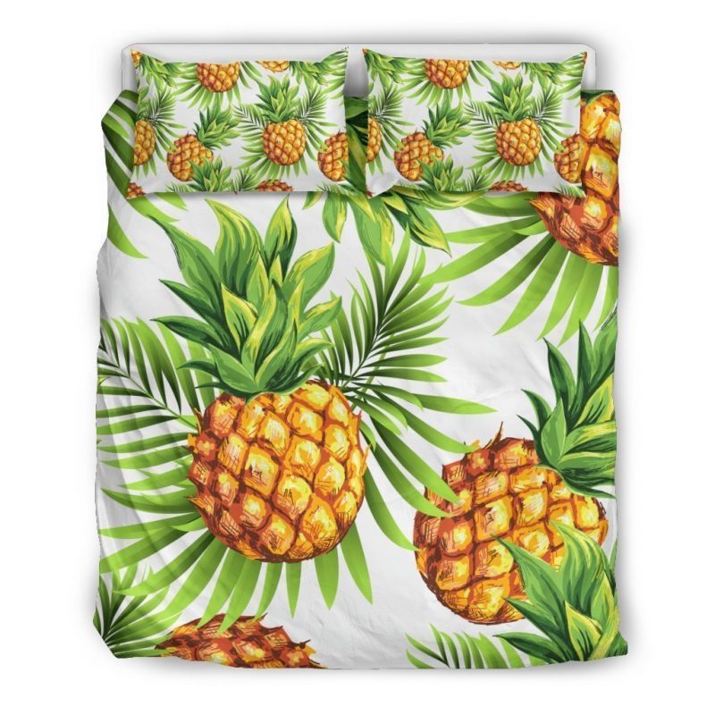 Weiße Tropical Ananas Bettwäsche Bettbezug Kissenbezug