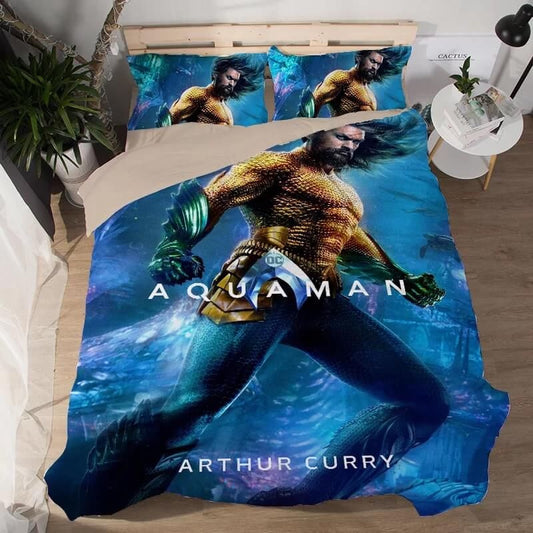 Aquaman Arthur Curry Bettwäsche Bettbezug Kissenbezug