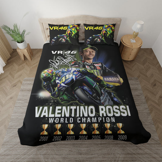 Valentino Rossi Motorradrennen 06 Bettwäsche Bettbezug Kissenbezug