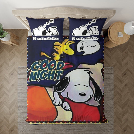 Snoopy The Peanuts Lustiger Snoopy und Woodstock Gute Nacht Bettwäsche Bettbezug Kissenbezug