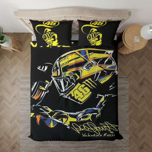 Valentino Rossi Motorradrennen 11 Bettwäsche Bettbezug Kissenbezug