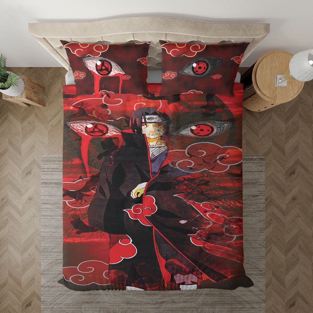 Uchiha Itachi Naruto Mangekyo Sharingan Bettwäsche Bettbezug Kissenbezug