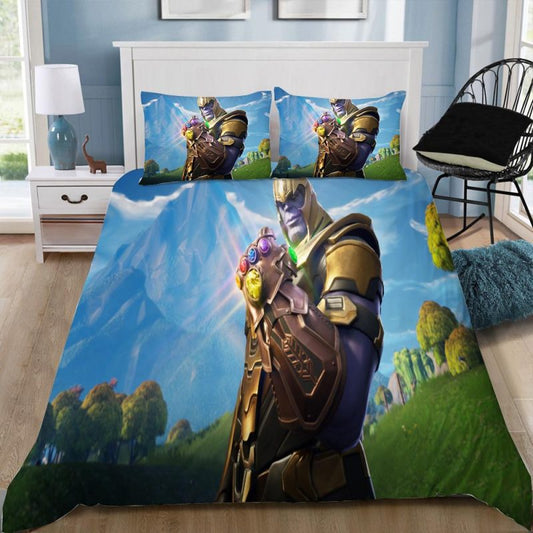 Thanos Fortnite Gamer Bettwäsche Bettbezug Kissenbezug