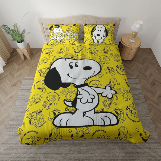 Snoopy The Peanuts Lustige Snoopy Beagle Umarmung Bettwäsche Bettbezug Kissenbezug