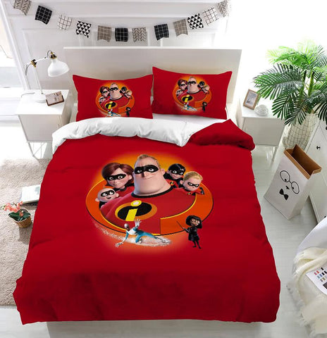 The Incredibles Red Bettwäsche Bettbezug Kissenbezug