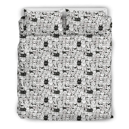 Adorable Cats Pattern Bettwäsche Bettbezug Kissenbezug