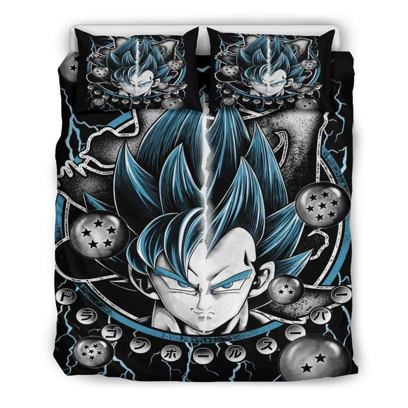 Vegeta Goku Blue Bettwäsche Bettbezug Kissenbezug