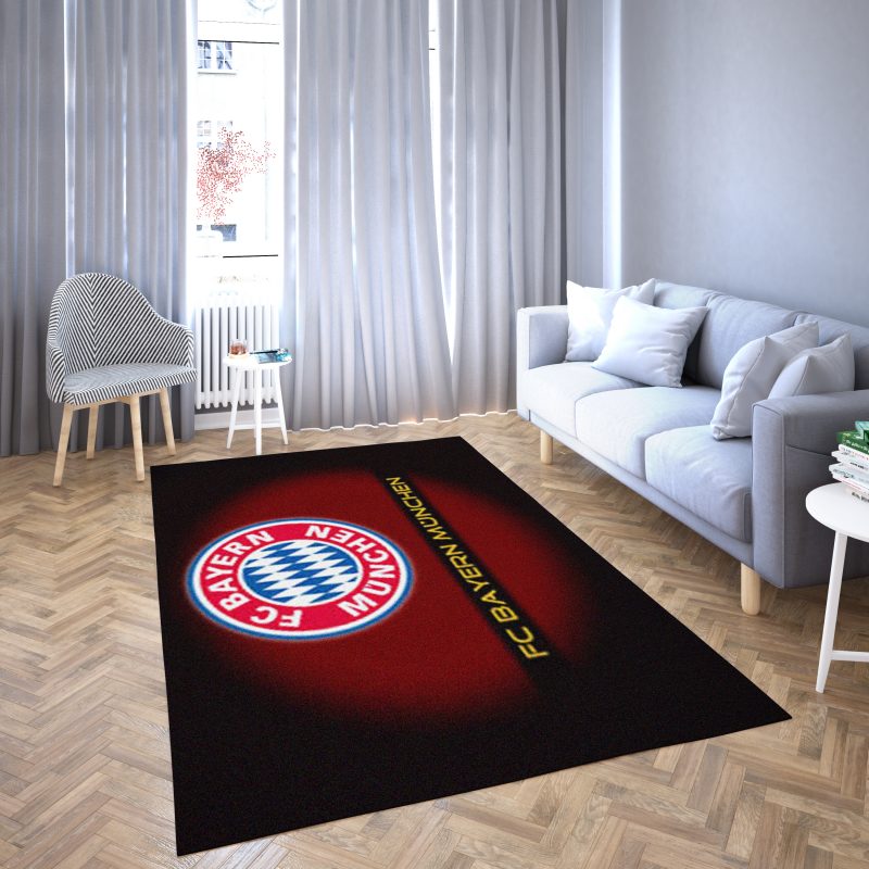 Bayern Fußballverein Teppich Mit Dunklem Logo Im Wohnzimmerbereich