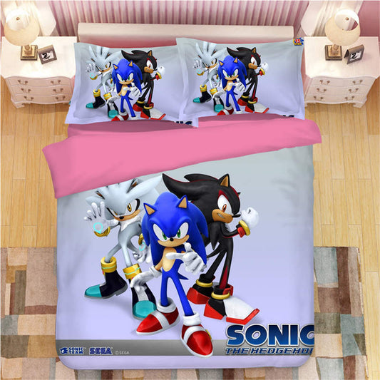 Sonic & Shadow , Silver The Hedgehog Game Duver Bettwäsche Bettbezug Kissenbezug